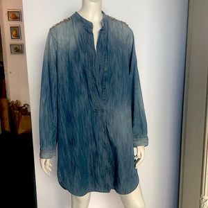 AMEN Italy Denim Popover Tunic/Mini Size Italian 48 American 12